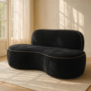  Manufacturer Color_Black -- Swerve 77" Black Velvet Upholstered Loveseat IMAGE 2