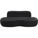  Manufacturer Color_Black -- Swerve 77" Black Velvet Upholstered Loveseat IMAGE 3