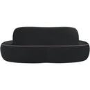 Meridian Swerve 77" Black Velvet Upholstered Loveseat IMAGE 5