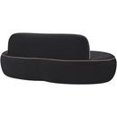  Meridian Swerve 77" Black Velvet Upholstered Loveseat IMAGE 6