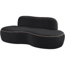  Manufacturer Color_Black -- Swerve 77" Black Velvet Upholstered Loveseat IMAGE 7