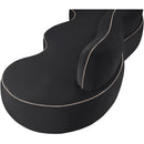  Meridian Swerve 101" Black Velvet Upholstered Sofa IMAGE 11