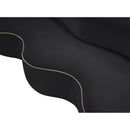  Meridian Swerve 101" Black Velvet Upholstered Sofa IMAGE 13