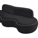  Manufacturer Color_Black -- Swerve 101" Black Velvet Upholstered Sofa IMAGE 15