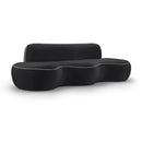  Meridian Swerve 101" Black Velvet Upholstered Sofa IMAGE 1