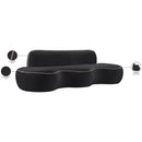  Meridian Swerve 101" Black Velvet Upholstered Sofa IMAGE 20