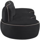  Manufacturer Color_Black -- Swerve 101" Black Velvet Upholstered Sofa IMAGE 4