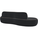  Meridian Swerve 101" Black Velvet Upholstered Sofa IMAGE 6