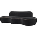  Meridian Swerve 101" Black Velvet Upholstered Sofa IMAGE 7