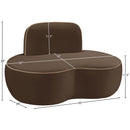  Meridian Swerve Brown Velvet Upholstered Chair IMAGE 12