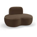  Meridian Swerve Brown Velvet Upholstered Chair IMAGE 1