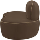  Meridian Swerve Brown Velvet Upholstered Chair IMAGE 3