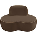  Meridian Swerve Brown Velvet Upholstered Chair IMAGE 7