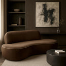  Manufacturer Color_Brown -- Swerve 77" Brown Velvet Upholstered Loveseat IMAGE 2