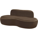  Meridian Swerve 77" Brown Velvet Upholstered Loveseat IMAGE 6