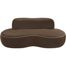  Meridian Swerve 77" Brown Velvet Upholstered Loveseat IMAGE 7