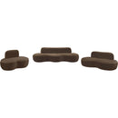  Meridian Swerve 77" Brown Velvet Upholstered Loveseat IMAGE 9
