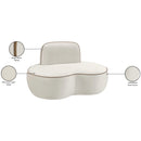  Meridian Swerve Cream Velvet Upholstered Chair IMAGE 14