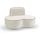  Meridian Swerve Cream Velvet Upholstered Chair IMAGE 1