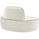  Meridian Swerve Cream Velvet Upholstered Chair IMAGE 6