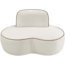  Meridian Swerve Cream Velvet Upholstered Chair IMAGE 8
