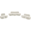  Meridian Swerve 77" Cream Velvet Upholstered Loveseat IMAGE 11