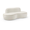  Manufacturer Color_Cream -- Swerve 77" Cream Velvet Upholstered Loveseat IMAGE 1