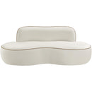  Manufacturer Color_Cream -- Swerve 77" Cream Velvet Upholstered Loveseat IMAGE 3