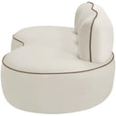  Manufacturer Color_Cream -- Swerve 77" Cream Velvet Upholstered Loveseat IMAGE 4