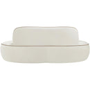  Meridian Swerve 77" Cream Velvet Upholstered Loveseat IMAGE 5