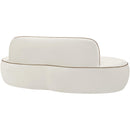  Meridian Swerve 77" Cream Velvet Upholstered Loveseat IMAGE 6