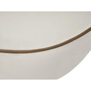  Meridian Swerve 77" Cream Velvet Upholstered Loveseat IMAGE 9