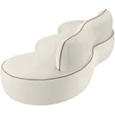  Meridian Swerve 101" Cream Velvet Upholstered Sofa IMAGE 10