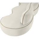  Meridian Swerve 101" Cream Velvet Upholstered Sofa IMAGE 11