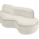  Meridian Swerve 101" Cream Velvet Upholstered Sofa IMAGE 15