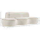  Meridian Swerve 101" Cream Velvet Upholstered Sofa IMAGE 19