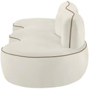  Manufacturer Color_Cream -- Swerve 101" Cream Velvet Upholstered Sofa IMAGE 4