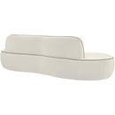  Meridian Swerve 101" Cream Velvet Upholstered Sofa IMAGE 6