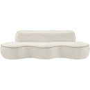  Meridian Swerve 101" Cream Velvet Upholstered Sofa IMAGE 8