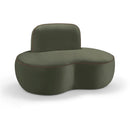  Meridian Swerve Green Velvet Upholstered Chair IMAGE 1