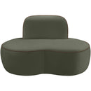 Meridian Swerve Green Velvet Upholstered Chair IMAGE 3