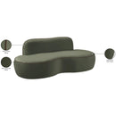  Meridian Swerve 77" Green Velvet Upholstered Loveseat IMAGE 14