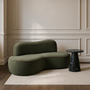  Meridian Swerve 77" Green Velvet Upholstered Loveseat IMAGE 2