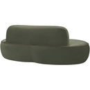 Meridian Swerve 77" Green Velvet Upholstered Loveseat IMAGE 6