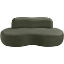  Meridian Swerve 77" Green Velvet Upholstered Loveseat IMAGE 8