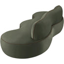  Meridian Swerve 101" Green Velvet Upholstered Sofa IMAGE 10