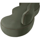  Manufacturer Color_Green -- Swerve 101" Green Velvet Upholstered Sofa IMAGE 11