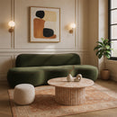  Manufacturer Color_Green -- Swerve 101" Green Velvet Upholstered Sofa IMAGE 2