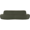  Meridian Swerve 101" Green Velvet Upholstered Sofa IMAGE 5