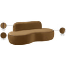  Meridian Swerve 77" Saddle Velvet Upholstered Loveseat IMAGE 14